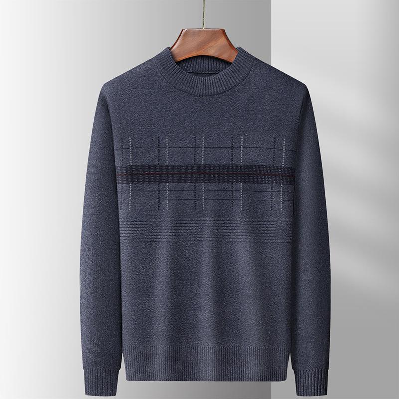 Men's Thickened Knitwear Business Wool Sweater - Autumn/Winter Round Neck Casual Style