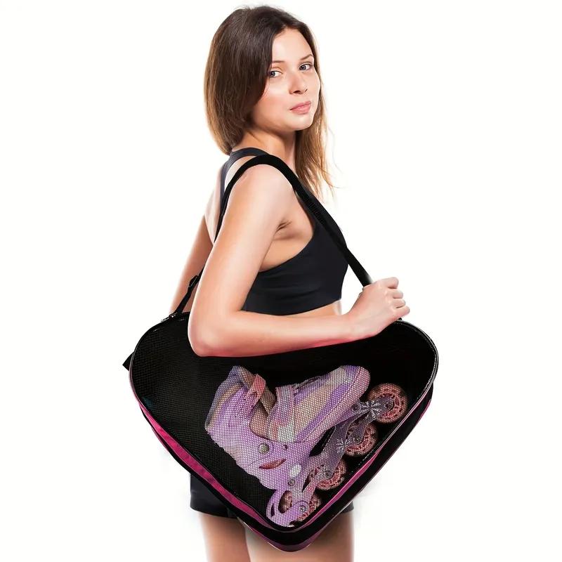 1pc Handheld Skate Bag, Three-Layer Large Capacity Skate Storage Bag, Thickened Skate Bag with Adjustable Shoulder Straps