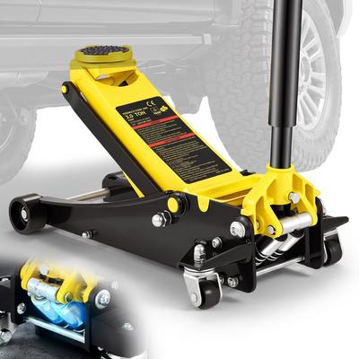 Floor Jack, 3 Ton Low Profile Floor Jack, Heavy-duty Steel Racing Floor Jack with Dual Pistons Quick Lift Pump