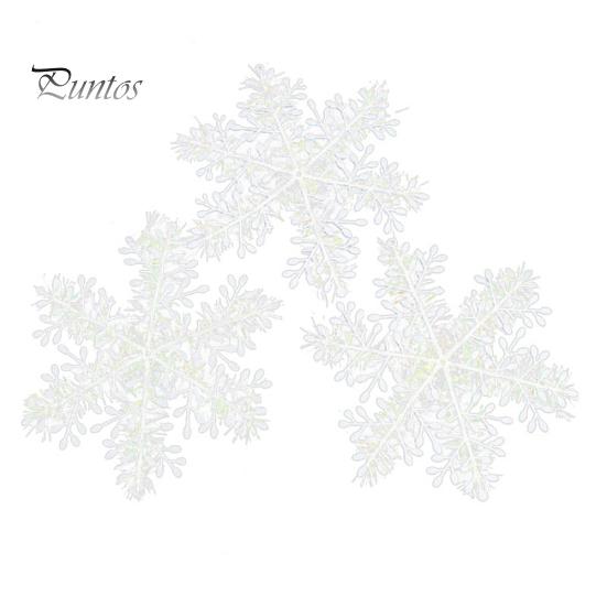 Puntos 3Pcs 8/11/15/18/23cm Christmas Tree Snowflake Ornament Party Window Xmas Decor