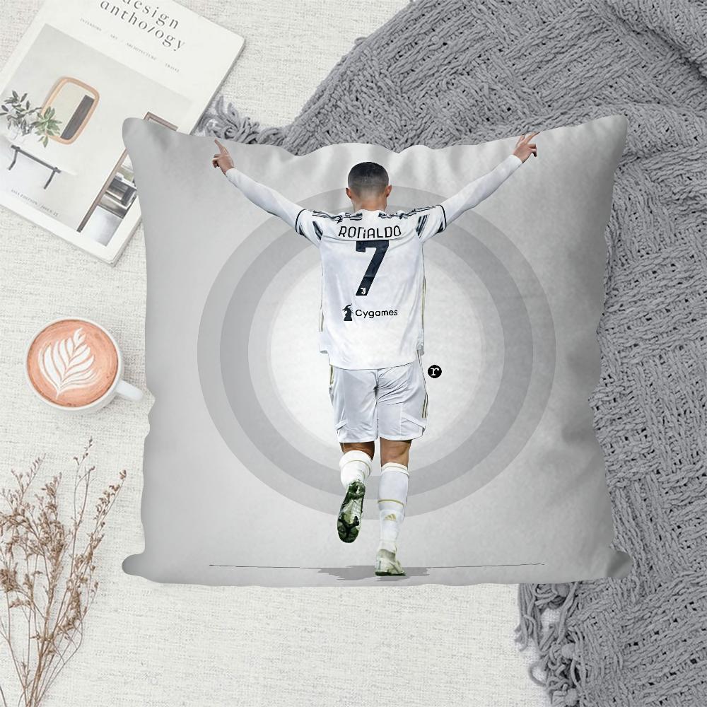 1PC CR7 Cristiano Ronaldo Pillow Case Sofa Decorative Home Double-sided Printing Short Plush Cute Cushion Cover