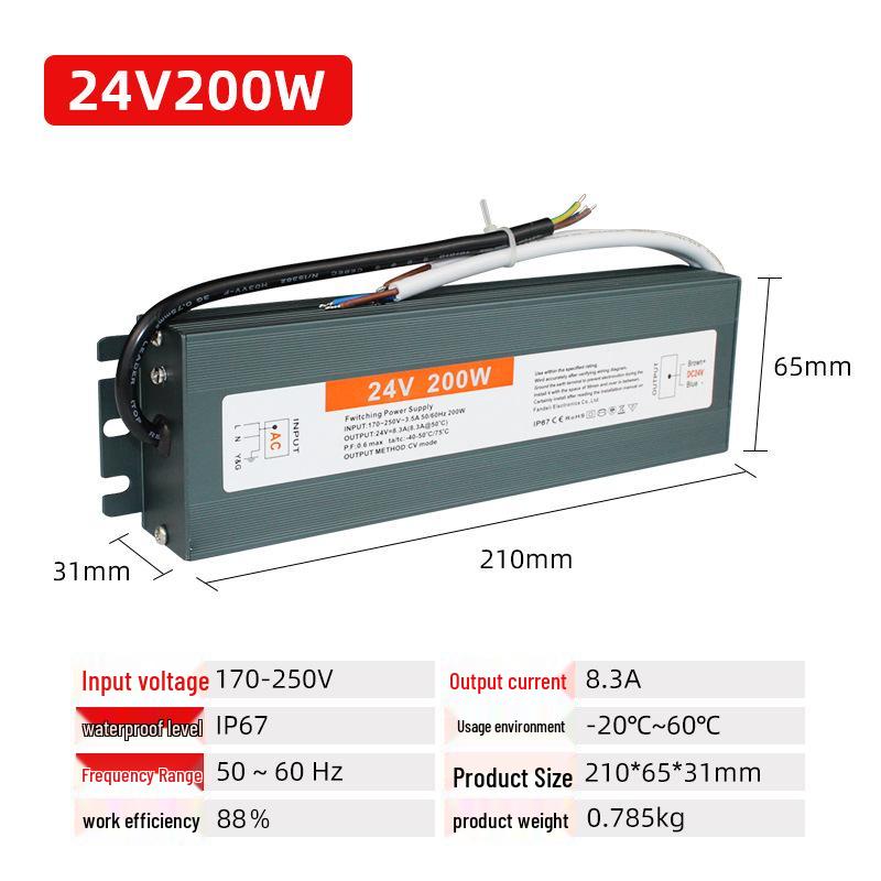 24V Waterproof Power Supply for Wall Washer and Outdoor Light-Up Characters (200W/250W/300W/400W/500W)