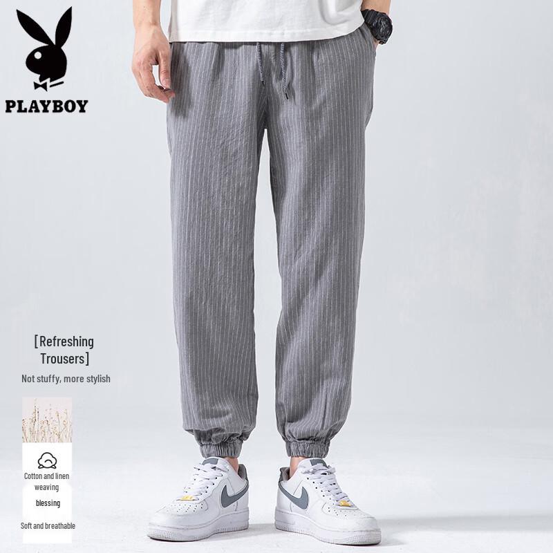 PLAYBOY Men s Linen Blend Harem Pants L