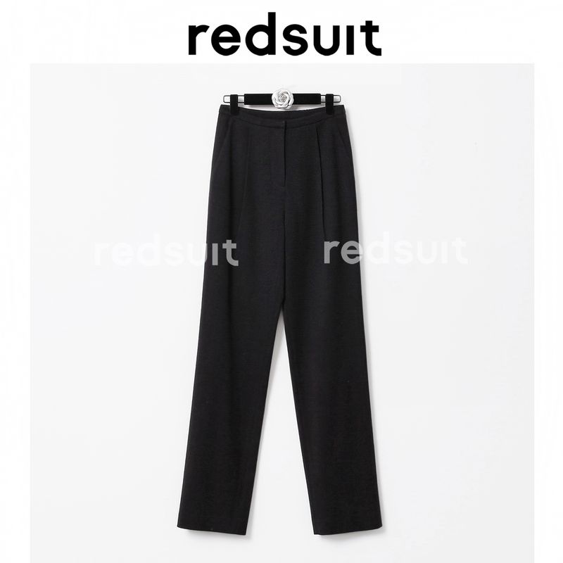 

Redsuit Stylish Classic Easiest for Match Slim Looking ~ High Waist Temperament Black Suit Casual Straight Trousers New 32C Normcore black A267 S In Stock
