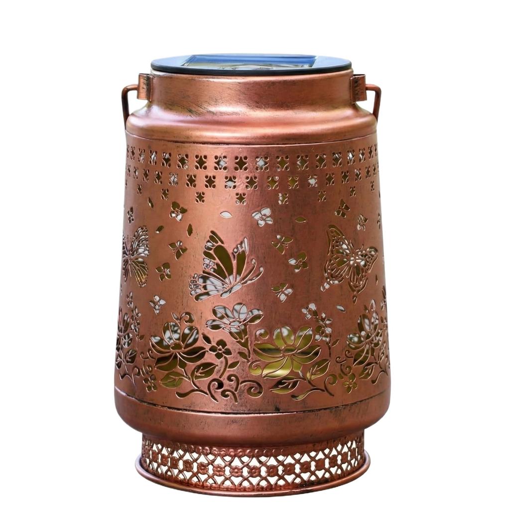 Solar Metal Hollow Hanging Light Balcony Garden Outdoor Decor Lamp