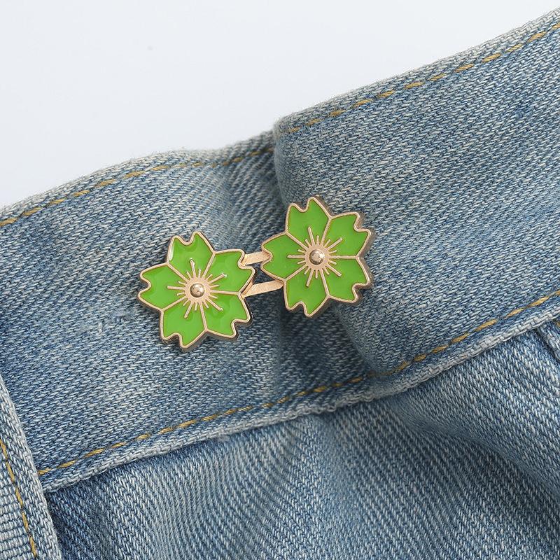 Kirschblüten-Knopfversteller für Hosen und Röcke Sakura Taillenverenger Einstellbare Taillenschnalle für Jeans Kein Nähen erforderlich