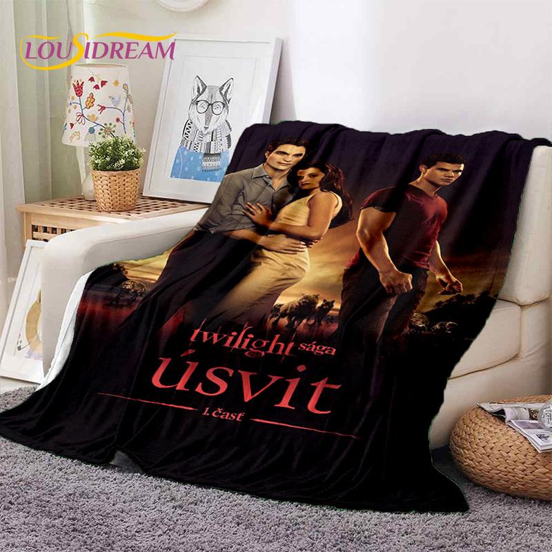 3D The Twilight Saga Edward Bella Blanket,Soft Throw Blanket for Home Bedroom Bed Sofa Picnic Travel Office Cover Blanket Kids