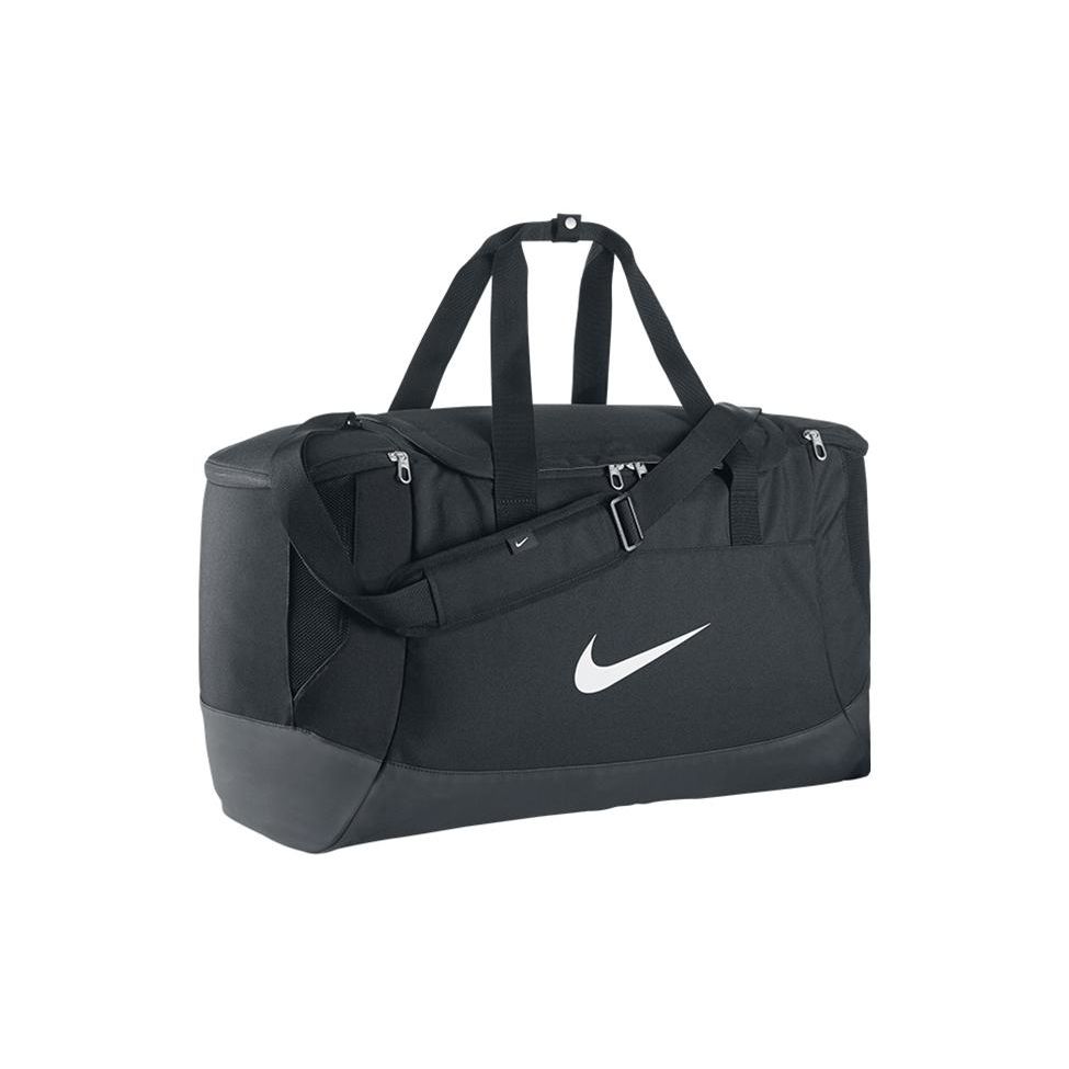 Nike Logo Print Zipper Closure Polyester Sports Bucket Bag Travel Gym Tote Unisex bags Black BA5192-010 Black