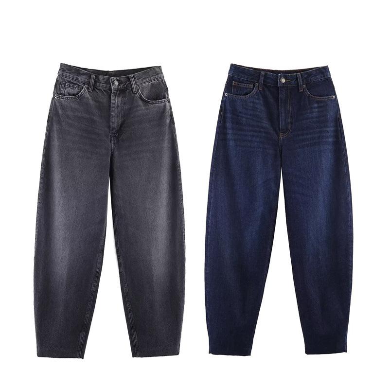 2025 Winter Women's High-Waisted Barrel Leg Jeans - European & American Style