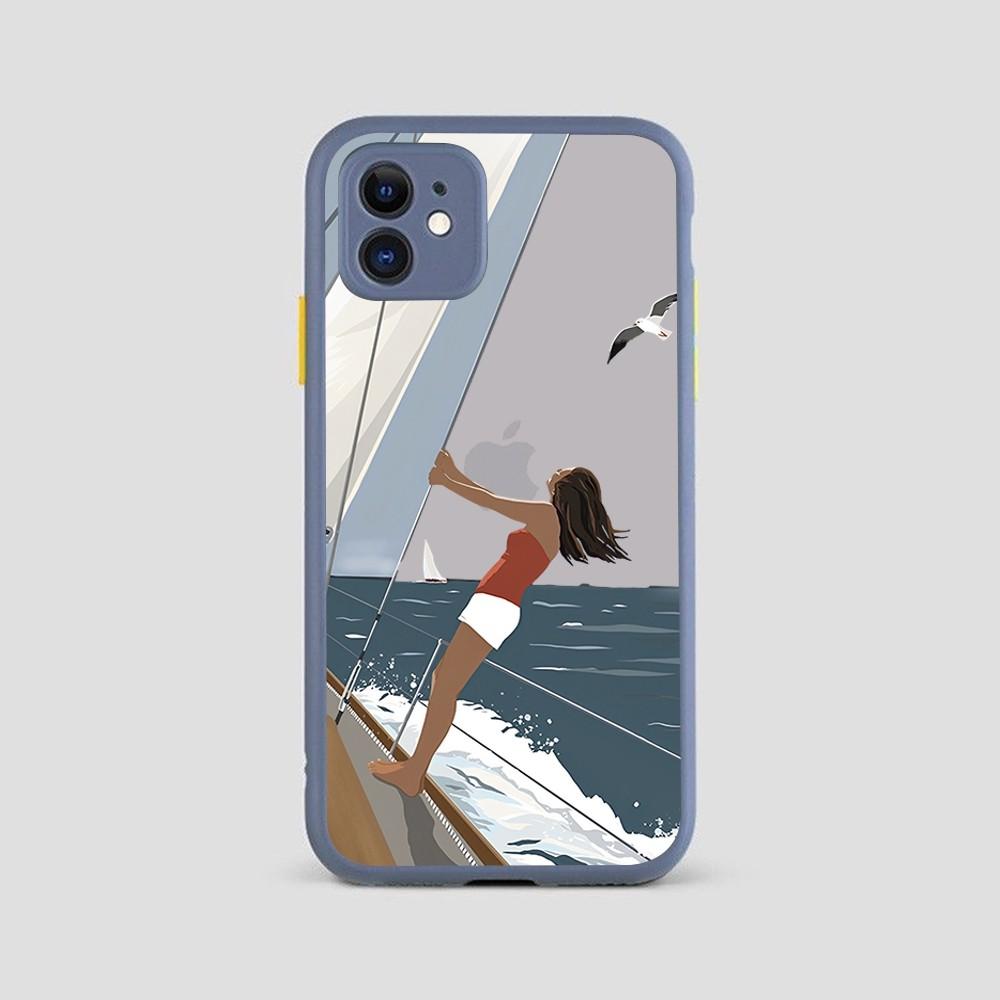 Beach Surf Girl Phone Case for iPhone 14 11 12 13 Mini Pro Max 8 7 Plus X XR XS MAX Translucent Matte Cover