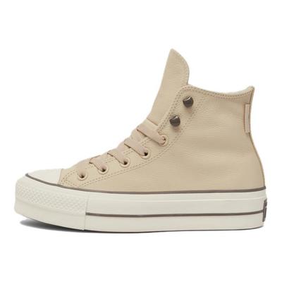 Chuck Tayor All Star Lift Platform High Weatherized Leather - Miso Glaze Women Sneakers Cream Truffle Egret A11158C