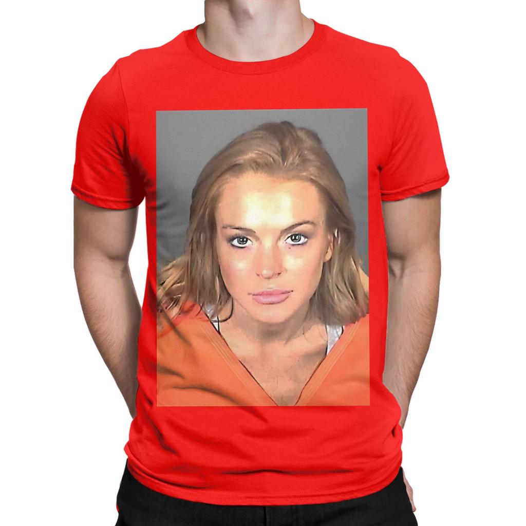 Mugshot Graphic 100 Cotton Tshirt Lindsay Lohan Tees Tops For Unisex