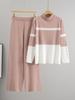 European Trendy Striped Sweater & Wide-Leg Pants Set for Women - Autumn/Winter Fashion Two-Piece