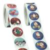 500pcs/roll 1-inch/25mm Christmas Self-adhesive Stickers Holiday Gift Sealing Label Decoration