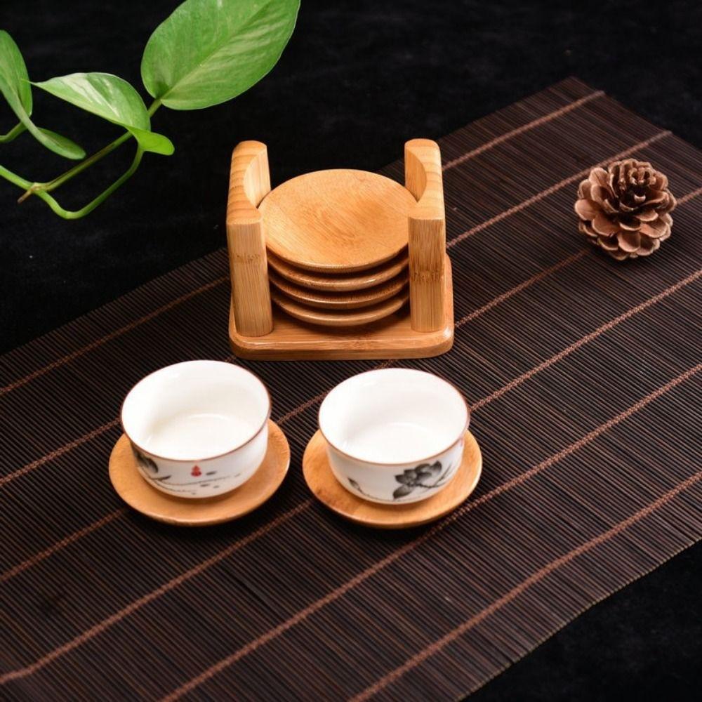 6Pcs Round/Square Shaped Cup Rest Holder Portable Cup Tray for Glass Cups/Tea Cup/Mug