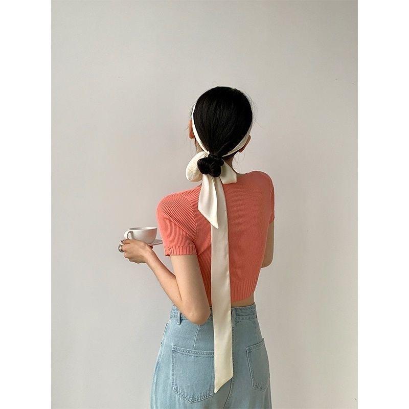 5x200cm Satin Silk Narrow Scarf Neckerchief Solid Neck Scarves Long Silk Thin Scarf Head Neck Hair Band Bag Ribbon Headbands DIY