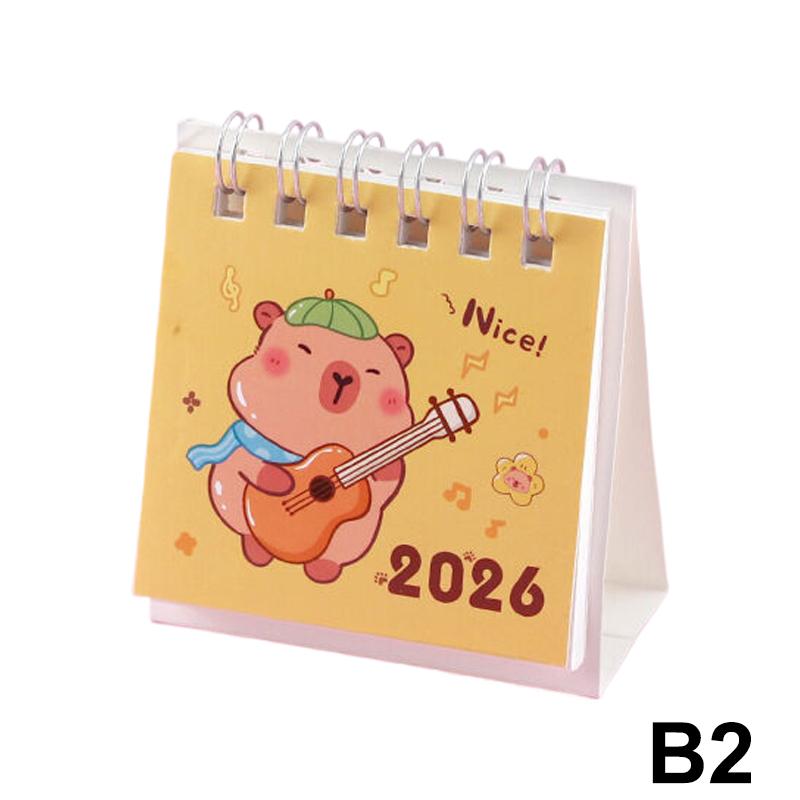 2026 Mini Calendars Creative Desk Portable Travel Calendars With Butterfly Capybara Designs Monthly & Weekly Planner Calendar