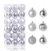 36-Piece Shatterproof Christmas Ornaments, Silver Plastic,1.6 Inch Diameter