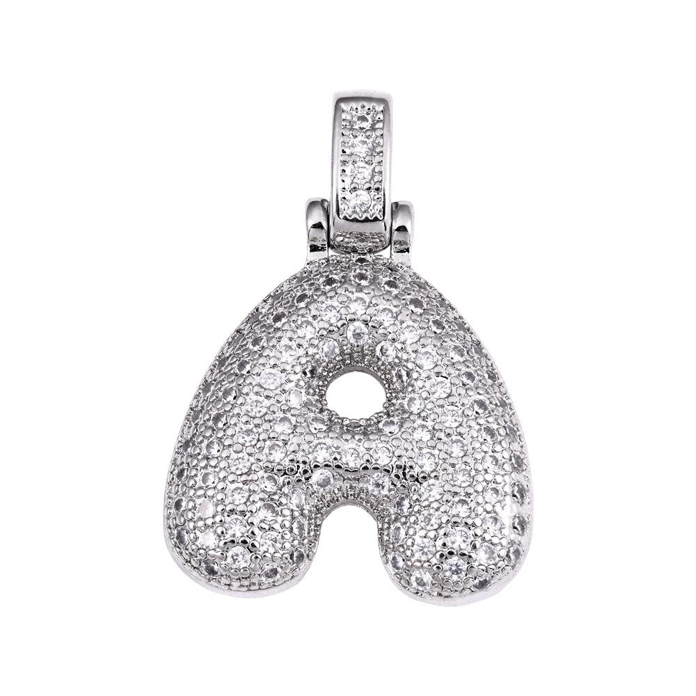 Cross Hip Hop Copper Zircon 26-Letter Pendant Necklace