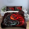 Dragon Yin Yang Art Decor Soft Comfortable Duvet Cover Bedding Set Included 1*Duvet Cover & 2*Pillowcases, Gift