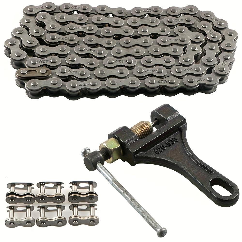 420 Motorcycle Chain 106Links fit for 50 70 90 110 125cc SSR TaoTao Coolster Apollo Baja 212cc Go Kart Mini Bike Powersports Par
