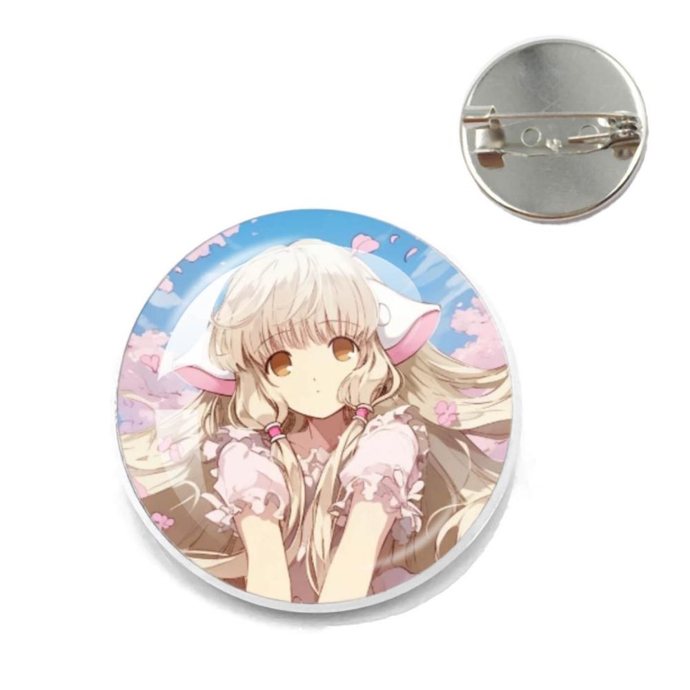 Anime Chobits Pin Metal Brooches Cute Collar Lapel Pin  Chi Cute Creative Funny Cartoon Badge Brooch Hat Lover Jewelry Gift