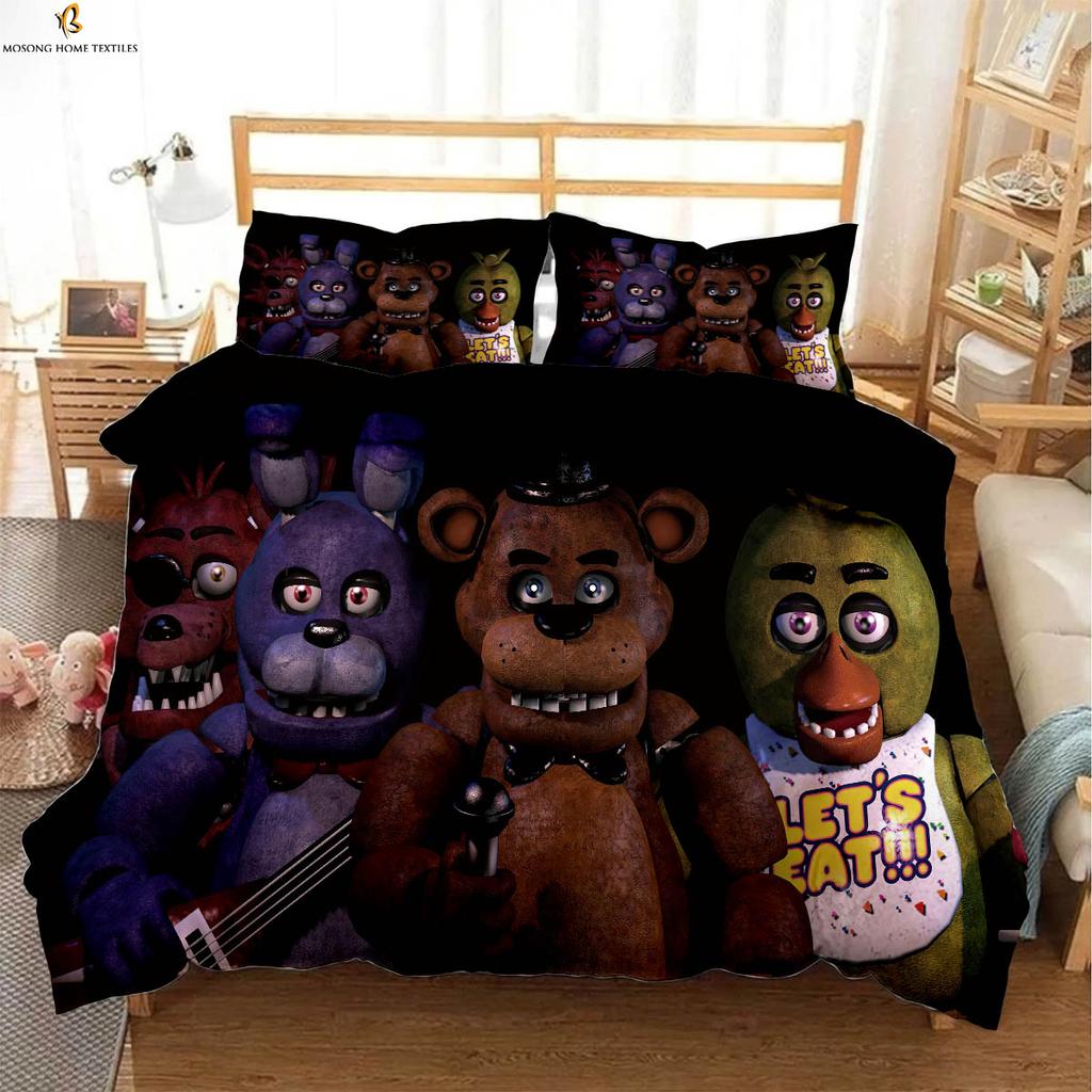Dark Game 3D Printed Quilt Cover Kids Gift Bedding Set Quilt Cover Pillowcase 3 Pieces 100% Polyester Machine Washable
