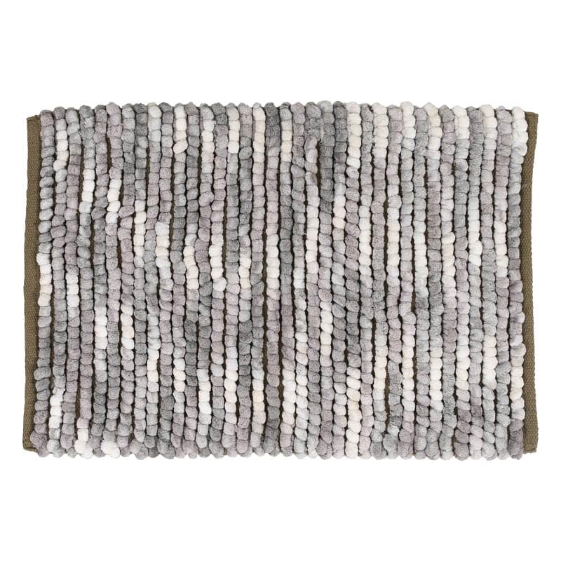 Dulton Chenille Handloom Mat 500 X 750mm Grey Comfortable To the Touch Bath Mat Foot Wipe Handwoven Yellow White RN-0496-75GY