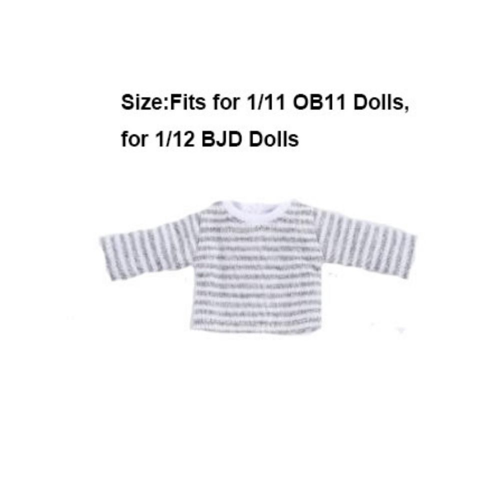 DIY Handmake Doll Stripe Tops for 1/12 BJD Dolls/for 1/11 OB11 Dolls Doll Clothes Accessories