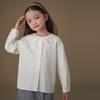 Hacikis Girls' College Style Petal Collar Long-Sleeve White Shirt