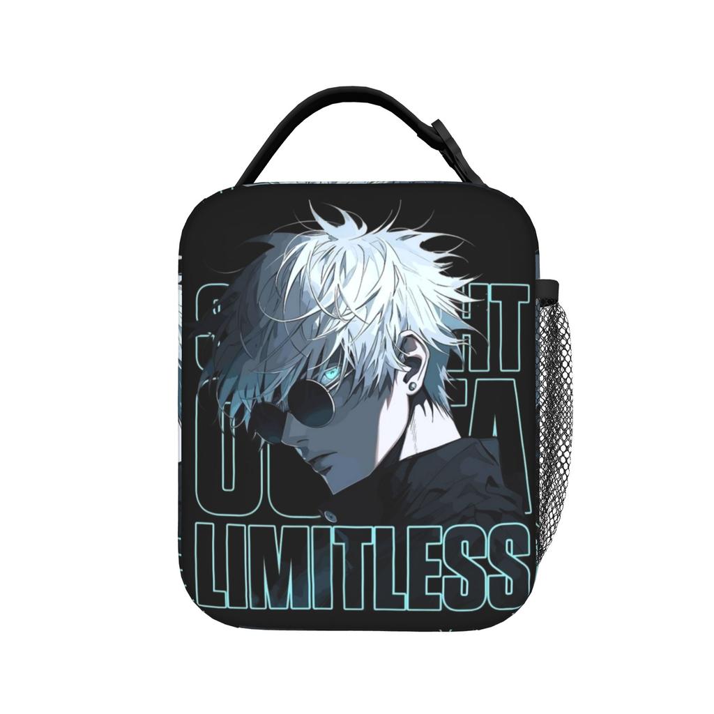 Gojo Satoru De Insulated Lunch Bags Cooler Bag Reusable,Meal Container Jujutsus Kaisens Anime Portable Tote Lunch Box