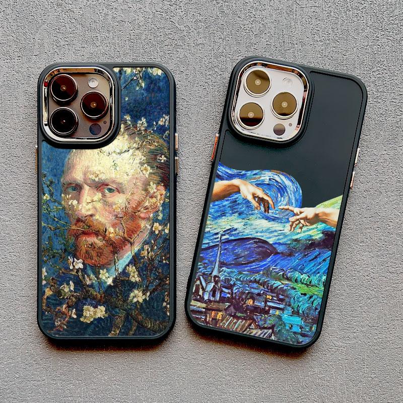 Art Painting Silicone Phone Cases For iPhone 11 12 13 14 15 Pro Max X XS XR 7 8 Plus SE 2020 15 14 Plus Shockproof Case Cover