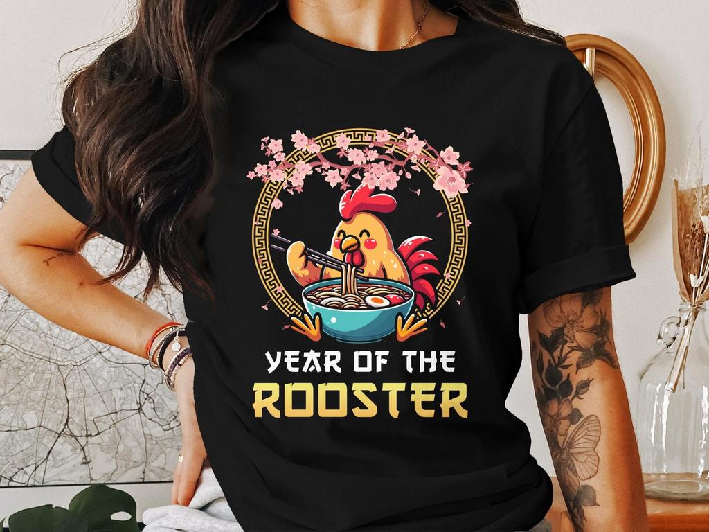 Chinese New Year Rooster T-Shirt, Lunar New Year Rooster Tee, Year of the Rooster Shirt, Chinese Zodiacs Rooster T-Shirt