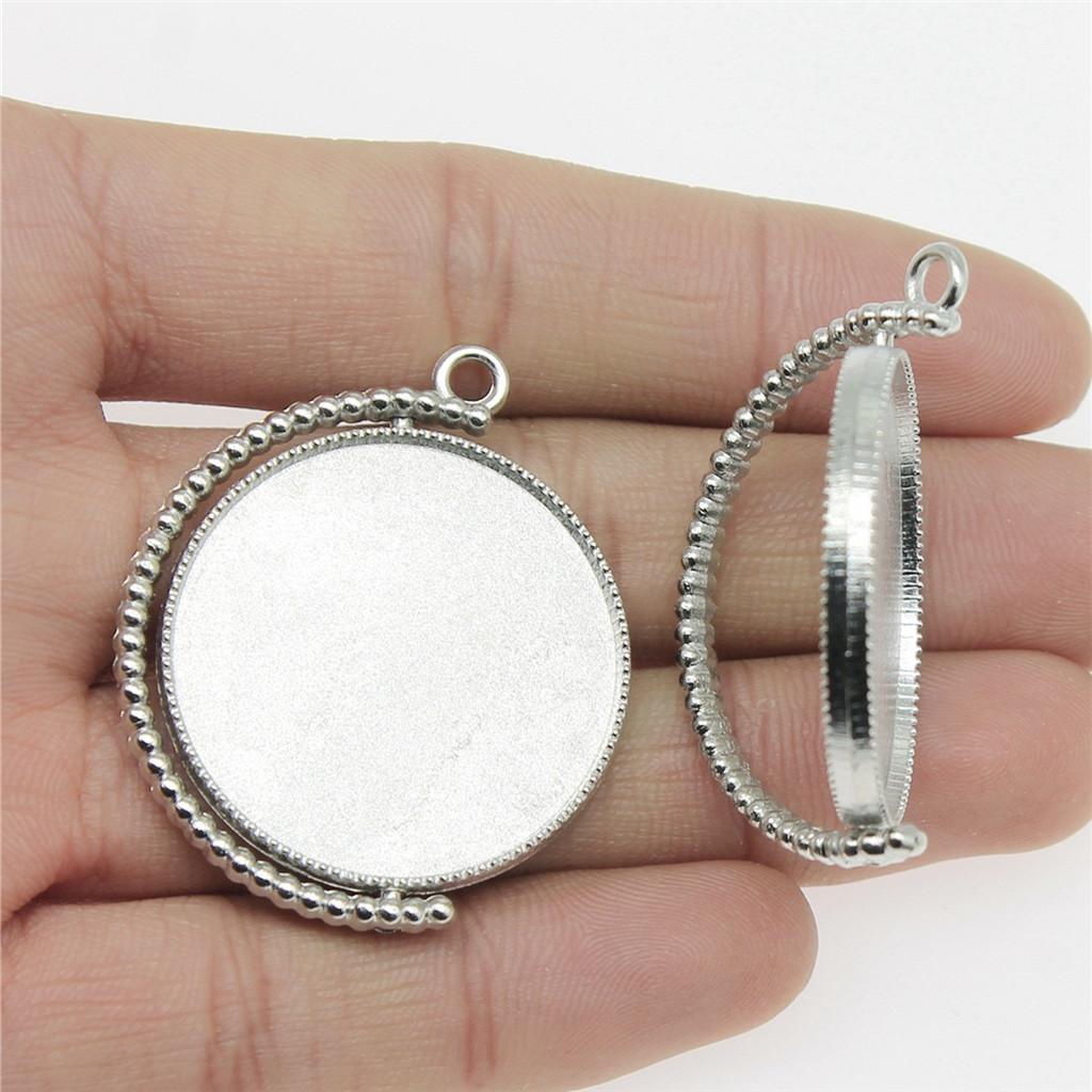 Akcesoria Części Obrotowa Okrągła Baza Pod Cabochon Szklany Taca Ustawień Materiały do Biżuterii Dziecięcej TA019