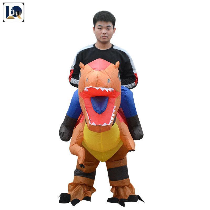 Inflatable Orange T-Rex Costume for Party & Cosplay