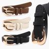 Pin Buckle Closure PU Leather Belt Minimalist Faux Leather Waistband Slim Waist Strap  For Women