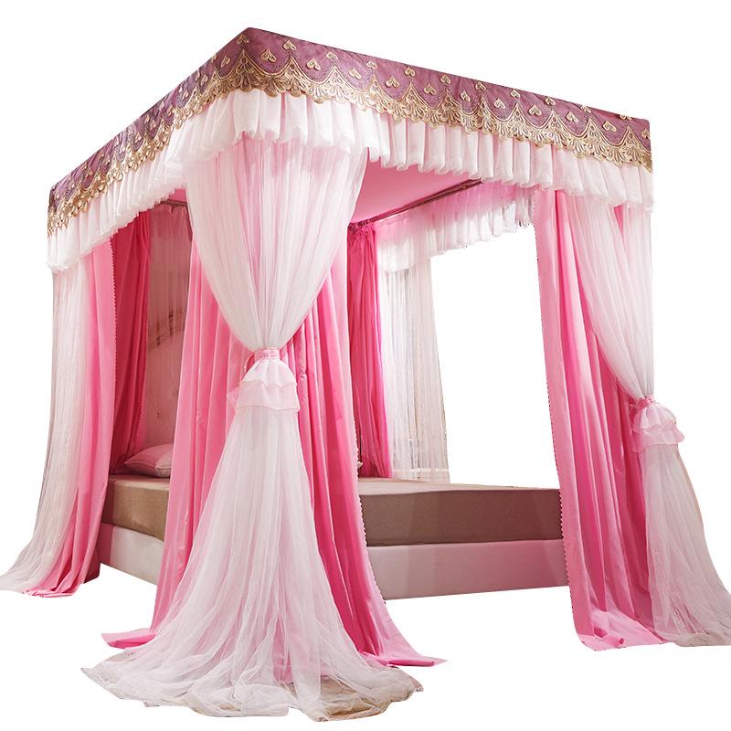 2024 Floor-Standing Double-Layer Palace Style Blackout Princess Mosquito Net with Three Doors