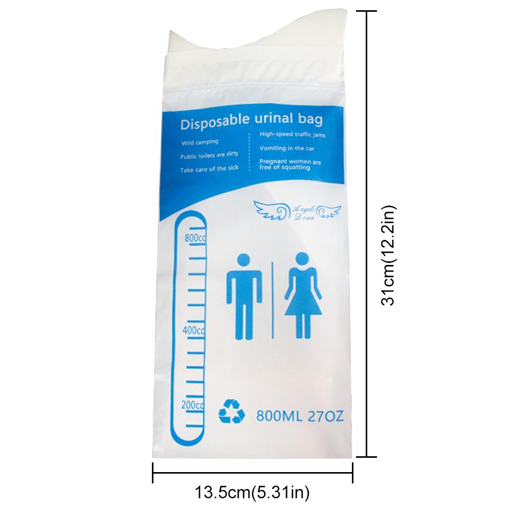 5-10PCS Outdoor Emergency Urine Bags 800ml Disposable Travel Mobile Toilet Portable Urinal Bag for Female Baby Male Vomiting Bag