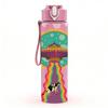 1PC Retro UFO Desert Scene 750ml Color Plastic Sports Water Bottle Leakproof Flip Straw Lid Suitable for Sports Office Home Use