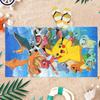 Sky Pokemon Beach Towel, Microfiber Quick Dry Breathable Large Size,Vacation Bathroom,Pikachu & Starters Print Towel for Kids