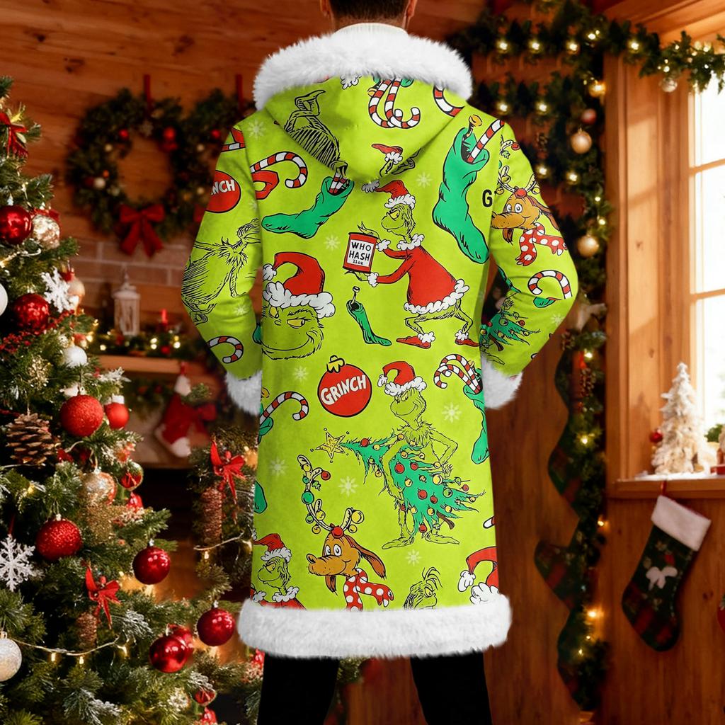 Men's  Hooded Hood Cardigan Long Keep Warm Coat