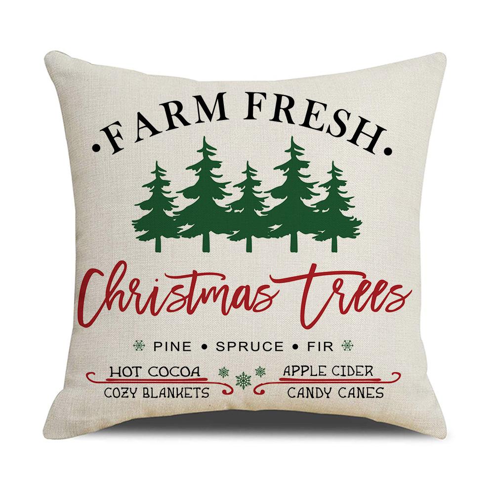 Letter Christmas Pillow Nordic Style Cushion Linen Print Colorful Bedside Pillow