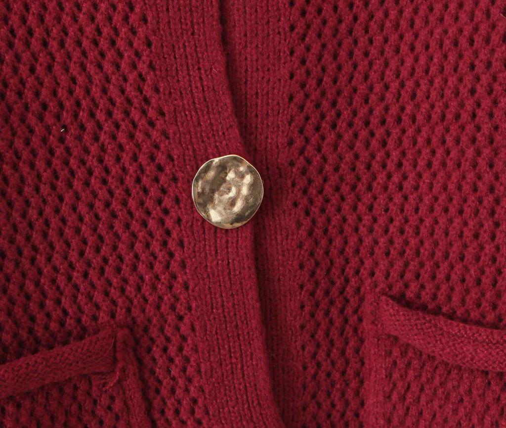 Women's Fashion Thick Knit Cardigan with Metal Buckle - Trendy European and American Style Sweater