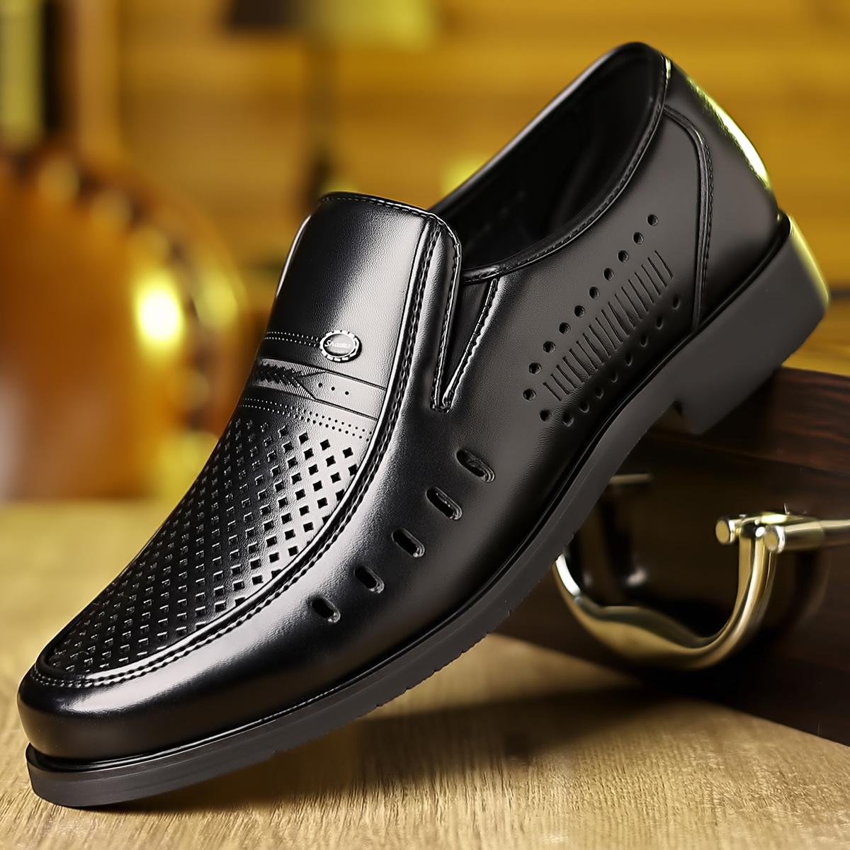 

Новые мужские деловые кожаные туфли в британском стиле, повседневные мужские туфли на низком ходу, с одной педалью, простые и универсальные кожаные туфли для повседневной носки 38 чёрный