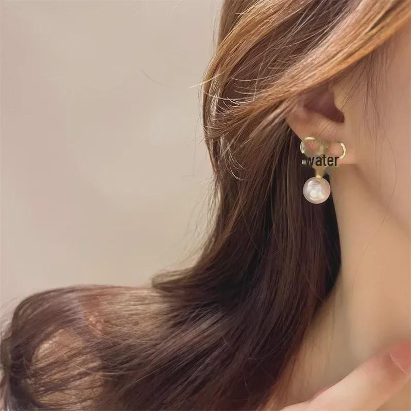 Elegant Summer Bow Pearl Earrings for Women with S925 Silver Needle