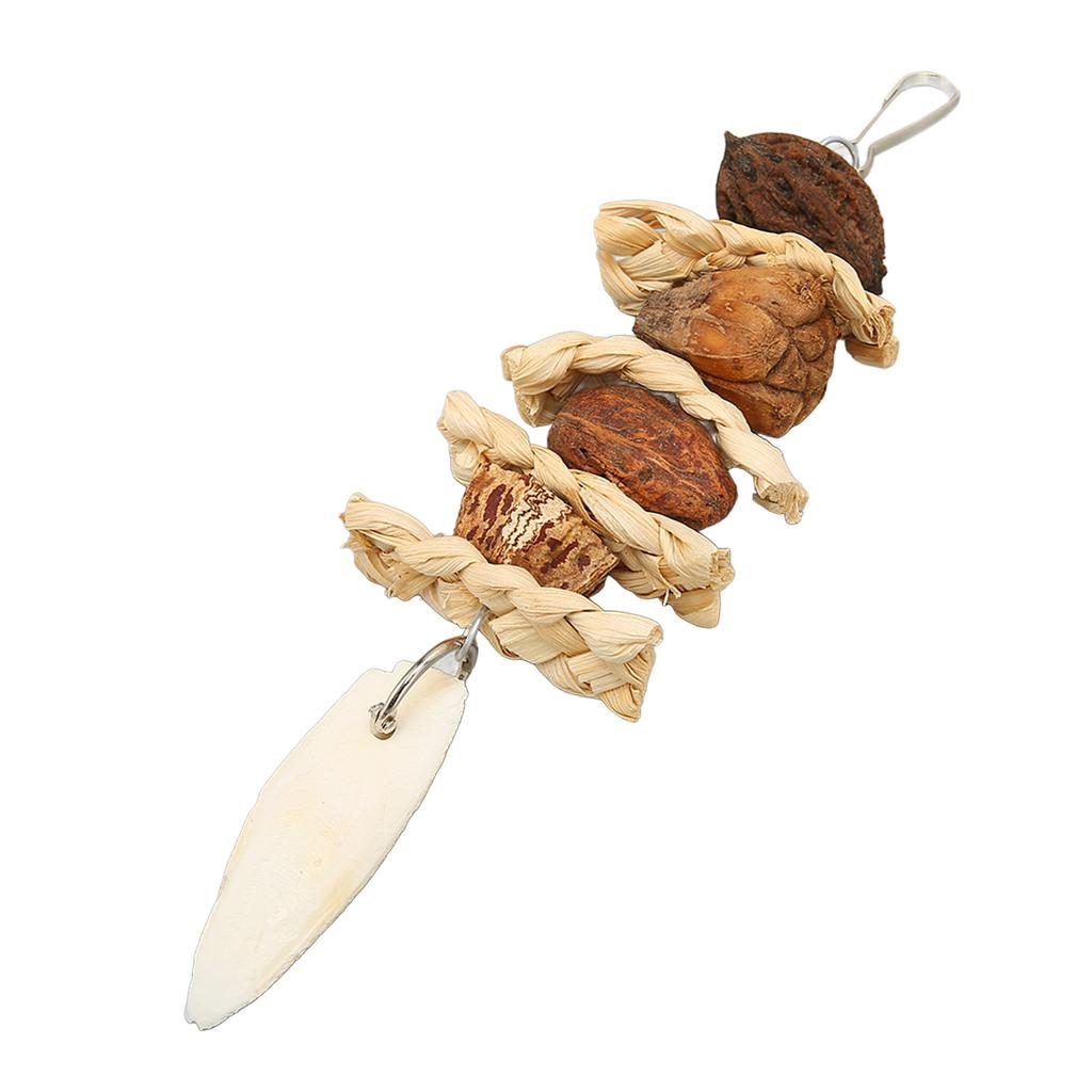 Zabawka do żucia dla ptaków Ręcznie robiona Liście kukurydzy Orzechy Kość mątwy Papuga Wisząca Zabawka do gryzienia ze Stali nierdzewnej