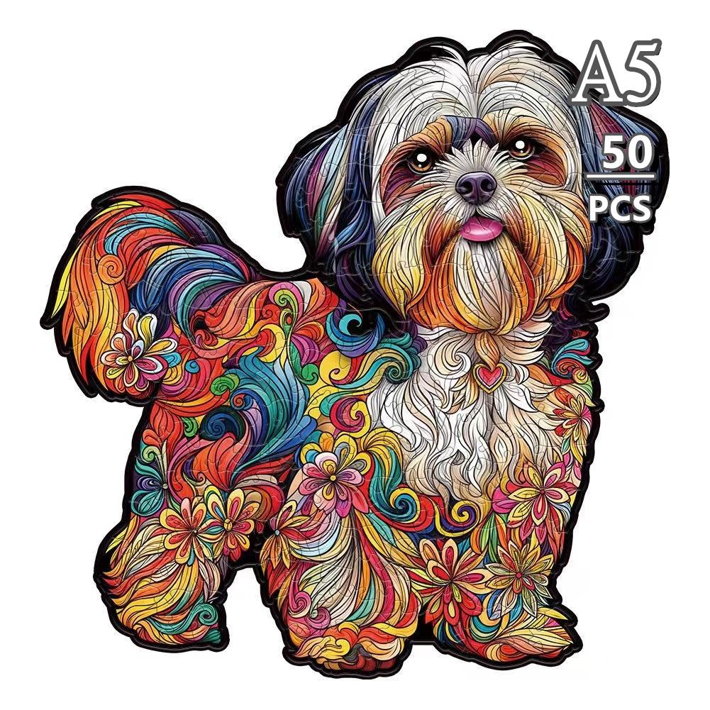 

Irregular Puppy Animal Puzzle for Adult Children Present Brain Teaser Game Fantasy Dog Christmas Box Puzzles Toys W13679WW-