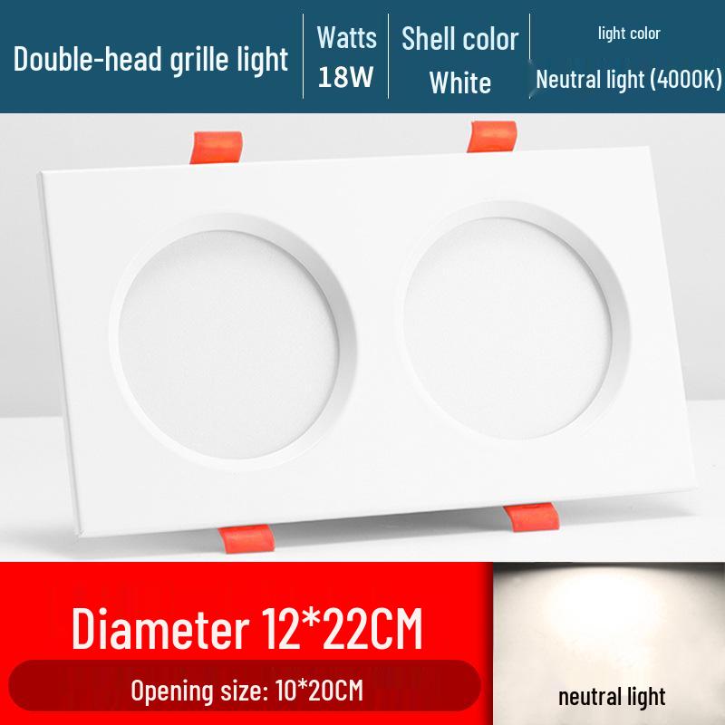 Ultra-Thin Dual/Single Head Recessed Square LED Spotlight for Commercial & Household Use