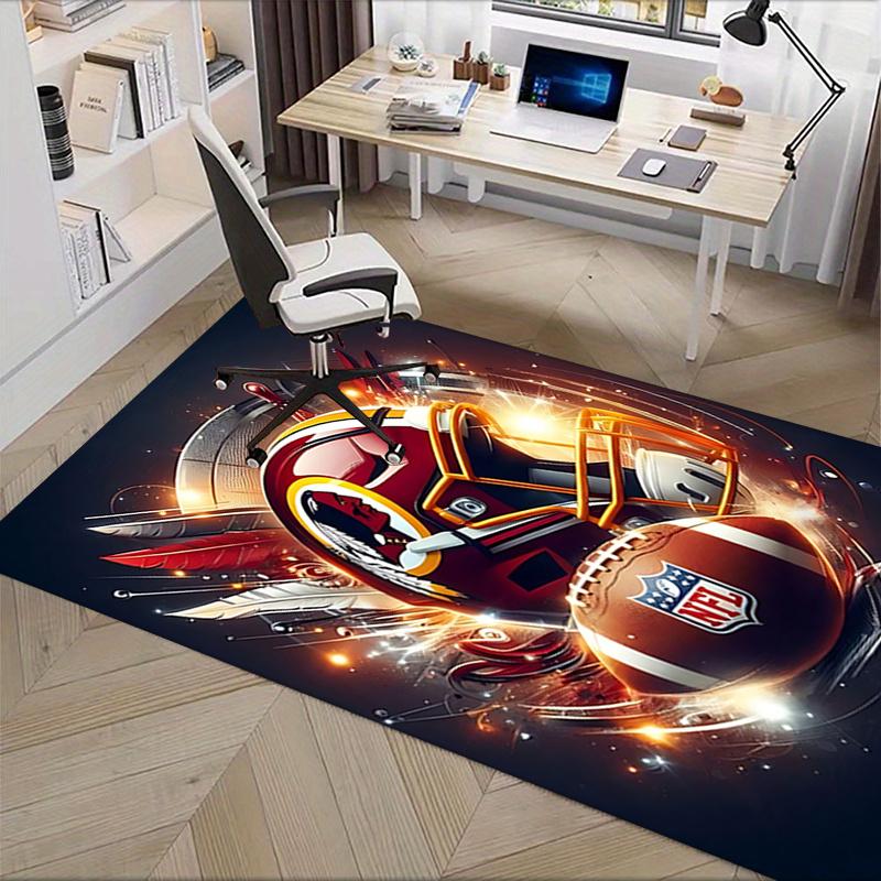 Podložka pod židli na fotbal NFL, Kancelářský koberec pod stůl, Domácí dekorace, Nápad na dárek pro fanoušky NFL, Vhodné do ložnice, obývacího pokoje a různých místností