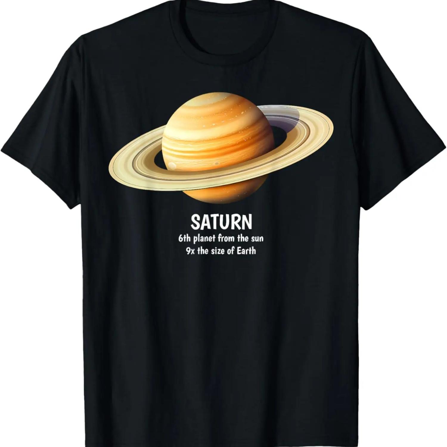 Планета Сатурн Солнечная система Совместный Групповой Костюм Футболка S чёрный